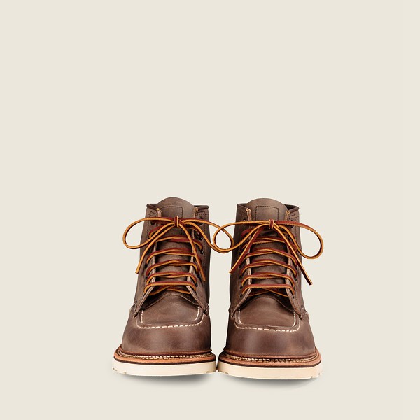 Red Wing Heritage Boots Mens Khaki - Classic Moc – 6-inch Rough & Tough Leather - 8970134-LY